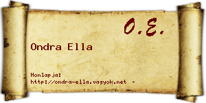 Ondra Ella névjegykártya